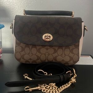 Coach Elegant Brown and Black Designer Crossbody Bag